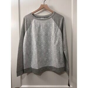 Ava & Viv Women's Gray White Lace Lightweight Sweatshirt Size X 14 W NWT!!!
